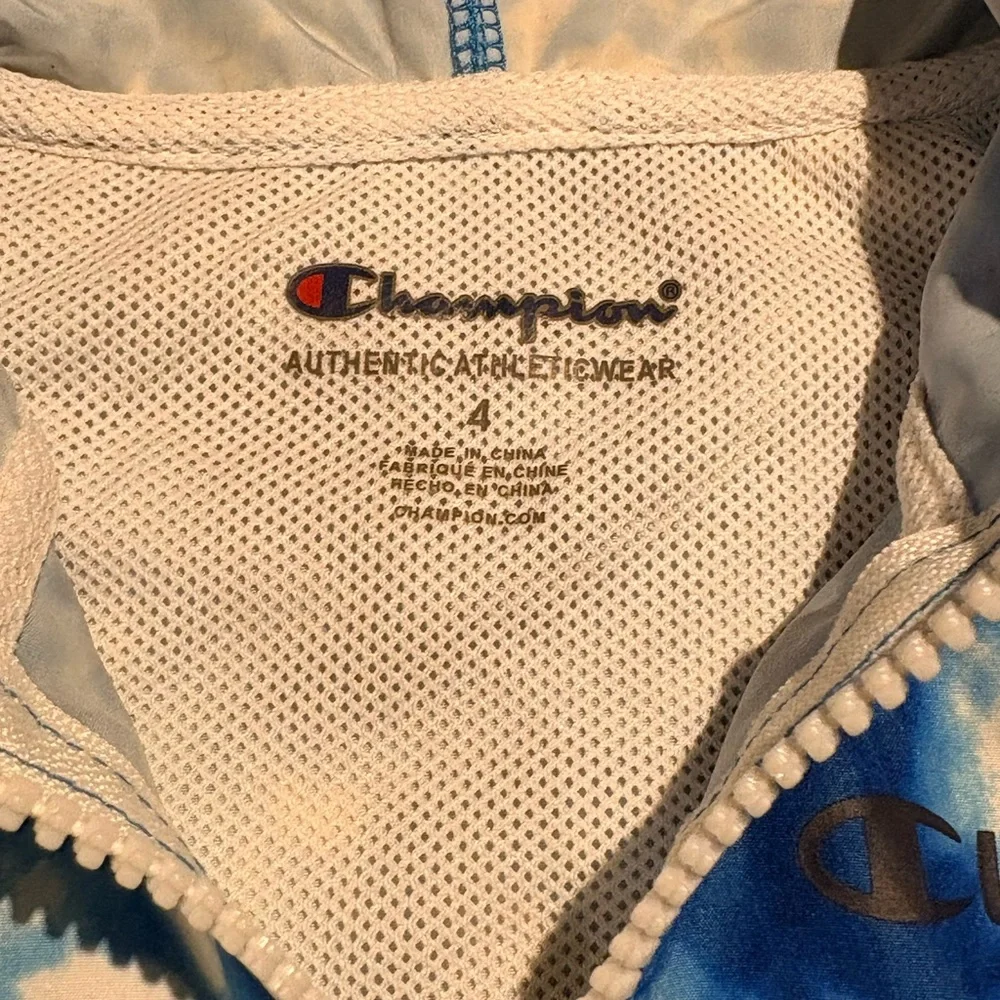 Champion Kids Blue & White Tie-Dye Hooded Raincoat